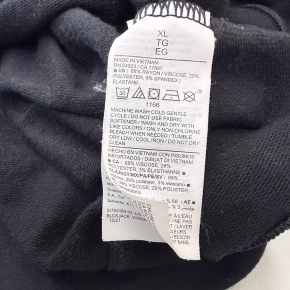 Old Navy Live In French Terry Long Sleeve Cropped Shirt Womens XL Black Soft - Picture 5 of 6